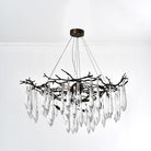 Dawn Teardrop Branch Brass Round Chandelier - 26" diameterClear GlassBlushlighting