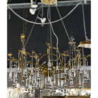 Dawn Teardrop Branch Brass Round Chandelier - 26" diameterClear GlassBlushlighting
