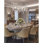 Dawn Teardrop Branch Brass Round Chandelier - 26" diameterClear GlassBlushlighting