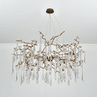 Dawn Teardrop Branch Brass Round Chandelier - 26" diameterClear GlassBlushlighting