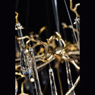 Dawn Teardrop Branch Brass Round Chandelier - 26" diameterClear GlassBlushlighting