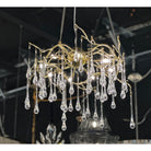 Dawn Teardrop Branch Brass Round Chandelier - 26" diameterClear GlassBlushlighting