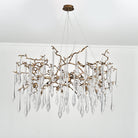 Dawn Teardrop Branch Brass Round Chandelier - 26" diameterClear GlassBlushlighting