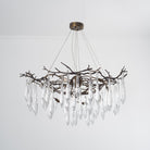 Dawn Teardrop Branch Brass Round Chandelier - 26" diameterClear GlassBlushlighting