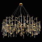 Dawn Teardrop Branch Brass Round Chandelier - 26" diameterClear GlassBlushlighting