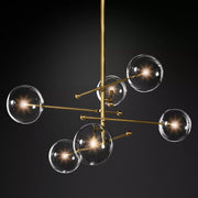 Sierra Glass Globe Modern Six-Arm Chandelier 55"W