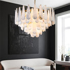 Deborah Alabaster Foyer Chandelier Lighting, Luxury Modern Lighting - D 21.7"Blushlighting