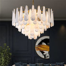 Deborah Alabaster Foyer Chandelier Lighting, Luxury Modern Lighting - D 21.7"Blushlighting