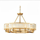 Decorative 6/ 8/ 10/ 12 - Light Crystal Ceiling Chandelier Triangular Prism Island Light Fixture Metal Shade for Living Room - 6 Lights/ D23.6"*H19.7"GoldWarm LightBlushlighting