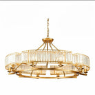 Decorative 6/ 8/ 10/ 12 - Light Crystal Ceiling Chandelier Triangular Prism Island Light Fixture Metal Shade for Living Room - 6 Lights/ D23.6"*H19.7"GoldWarm LightBlushlighting