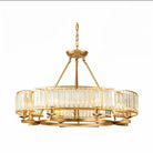 Decorative 6/ 8/ 10/ 12 - Light Crystal Ceiling Chandelier Triangular Prism Island Light Fixture Metal Shade for Living Room - 6 Lights/ D23.6"*H19.7"GoldWarm LightBlushlighting