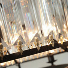 Decorative 6/ 8/ 10/ 12 - Light Crystal Ceiling Chandelier Triangular Prism Island Light Fixture Metal Shade for Living Room - 2 Layers/ 12+6 Lights/ D41.3"*H29.5"/37kgGoldWarm LightBlushlighting