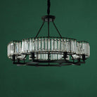 Decorative 6/ 8/ 10/ 12 - Light Crystal Ceiling Chandelier Triangular Prism Island Light Fixture Metal Shade for Living Room - 2 Layers/ 12+6 Lights/ D41.3"*H29.5"/37kgCoffeeWarm LightBlushlighting