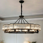 Decorative 6/ 8/ 10/ 12 - Light Crystal Ceiling Chandelier Triangular Prism Island Light Fixture Metal Shade for Living Room - 6 Lights/ D23.6"*H19.7"CoffeeWarm LightBlushlighting