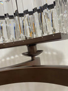 Decorative 6/ 8/ 10/ 12 - Light Crystal Ceiling Chandelier Triangular Prism Island Light Fixture Metal Shade for Living Room - 2 Layers/ 12+6 Lights/ D41.3"*H29.5"/37kgGoldWarm LightBlushlighting