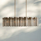Delsia Oval Chandelier-51''-Brass-Smoke