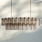 Delsie Oval Chandelier - 72''BronzeClearBlushlighting