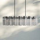 Delsie Oval Chandelier - 51''BrassSmokeBlushlighting