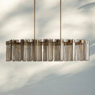 Delsie Oval Chandelier - 51''BronzeSmokeBlushlighting
