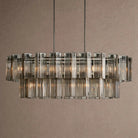 Delsie Oval Chandelier - 63''BlackSmokeBlushlighting