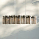 Delsie Oval Chandelier - 51''BronzeSmokeBlushlighting