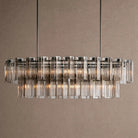 Delsie Oval Chandelier - 72''BlackSmokeBlushlighting