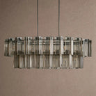 Delsie Oval Chandelier - 63''BlackSmokeBlushlighting