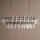 Delsie Oval Chandelier - 72''BlackClearBlushlighting