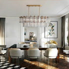 Delsie Oval Chandelier - 63''BrassClearBlushlighting
