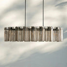 Delsie Oval Chandelier - 51''BronzeSmokeBlushlighting