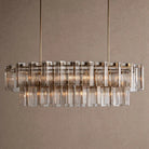 Delsie Oval Chandelier - 72''BrassSmokeBlushlighting