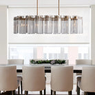 Delsie Oval Chandelier - 72''BrassSmokeBlushlighting
