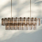 Delsie Oval Chandelier - 72''BrassSmokeBlushlighting
