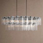 Delsie Oval Chandelier - 63''BlackClearBlushlighting