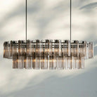Delsie Oval Chandelier - 63''BronzeSmokeBlushlighting