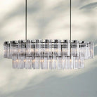 Delsie Oval Chandelier - 72''BronzeClearBlushlighting