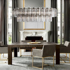Delsie Oval Chandelier - 51''BrassClearBlushlighting