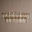 Delsie Oval Chandelier - 63''BrassSmokeBlushlighting