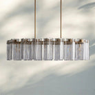 Delsie Oval Chandelier - 51''BrassClearBlushlighting
