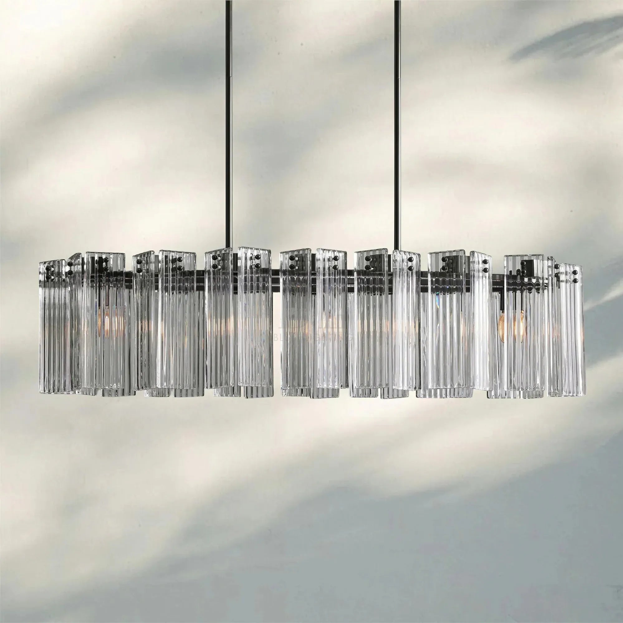 Delsia Oval Chandelier-51''-Bronze-Clear