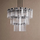 Delsie Round Chandelier 38''48''60'' - 38‘’BlackClearBlushlighting