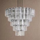Delsie Round Chandelier 38''48''60'' - 60‘’BlackClearBlushlighting