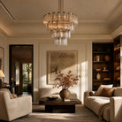 Delsie Round Chandelier 38''48''60'' - 60‘’BronzeSmokeBlushlighting
