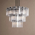 Delsie Round Chandelier 38''48''60'' - 38‘’BlackClearBlushlighting