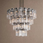 Delsie Round Chandelier 38''48''60'' - 48‘’BlackClearBlushlighting