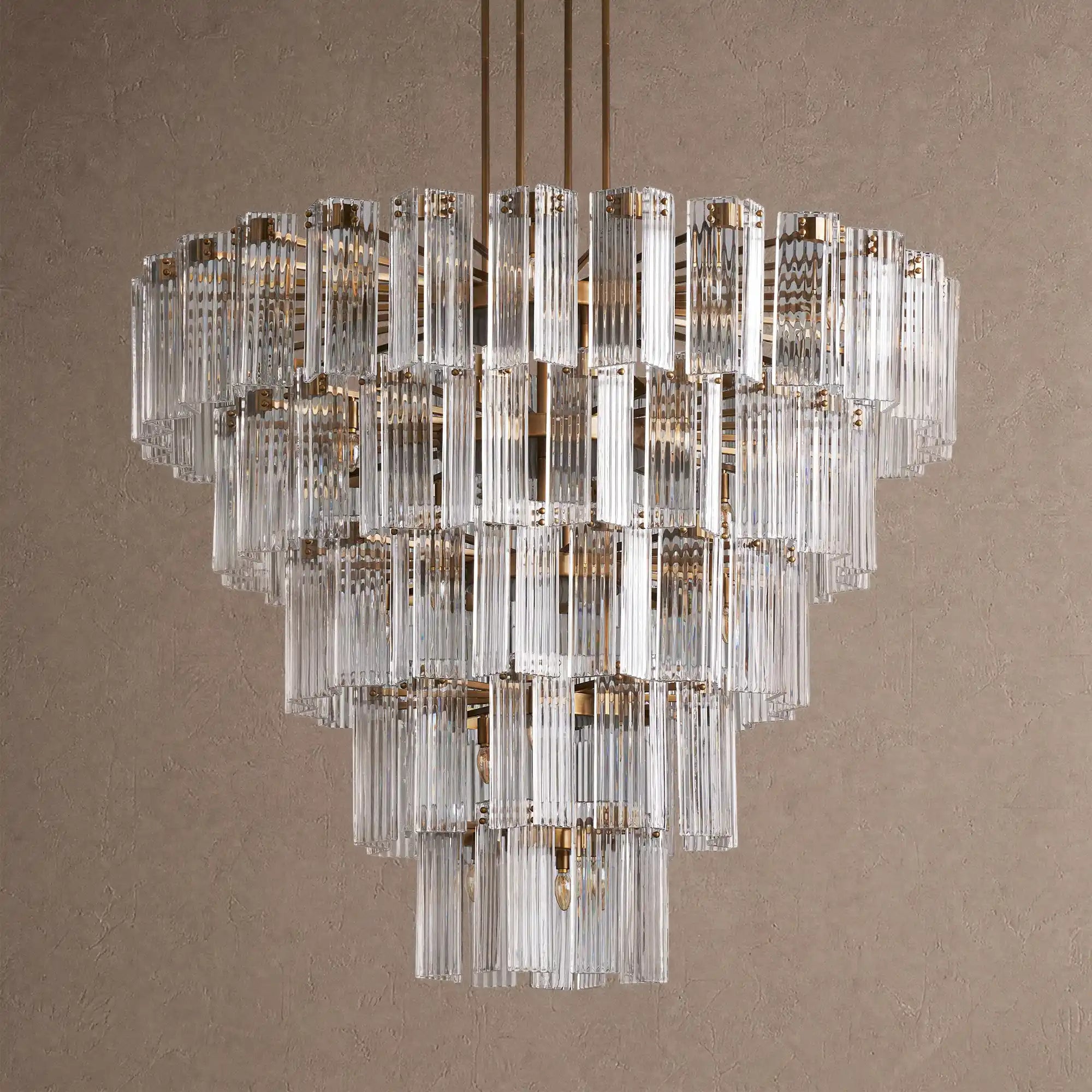 Delsie Round Chandelier 38''48''60'' - 48‘’BlackSmokeBlushlighting