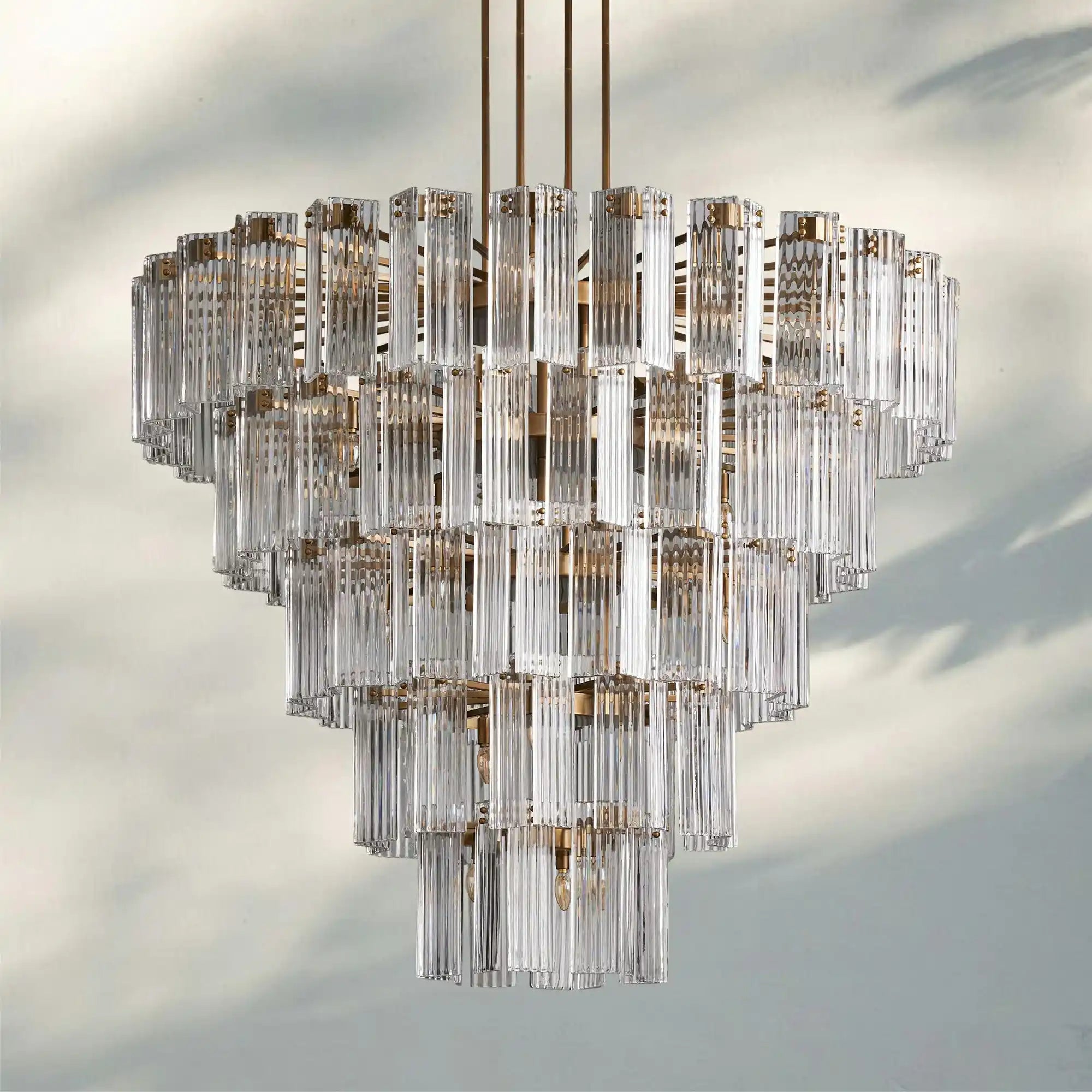 Delsie Round Chandelier 38''48''60'' - 60‘’BrassSmokeBlushlighting