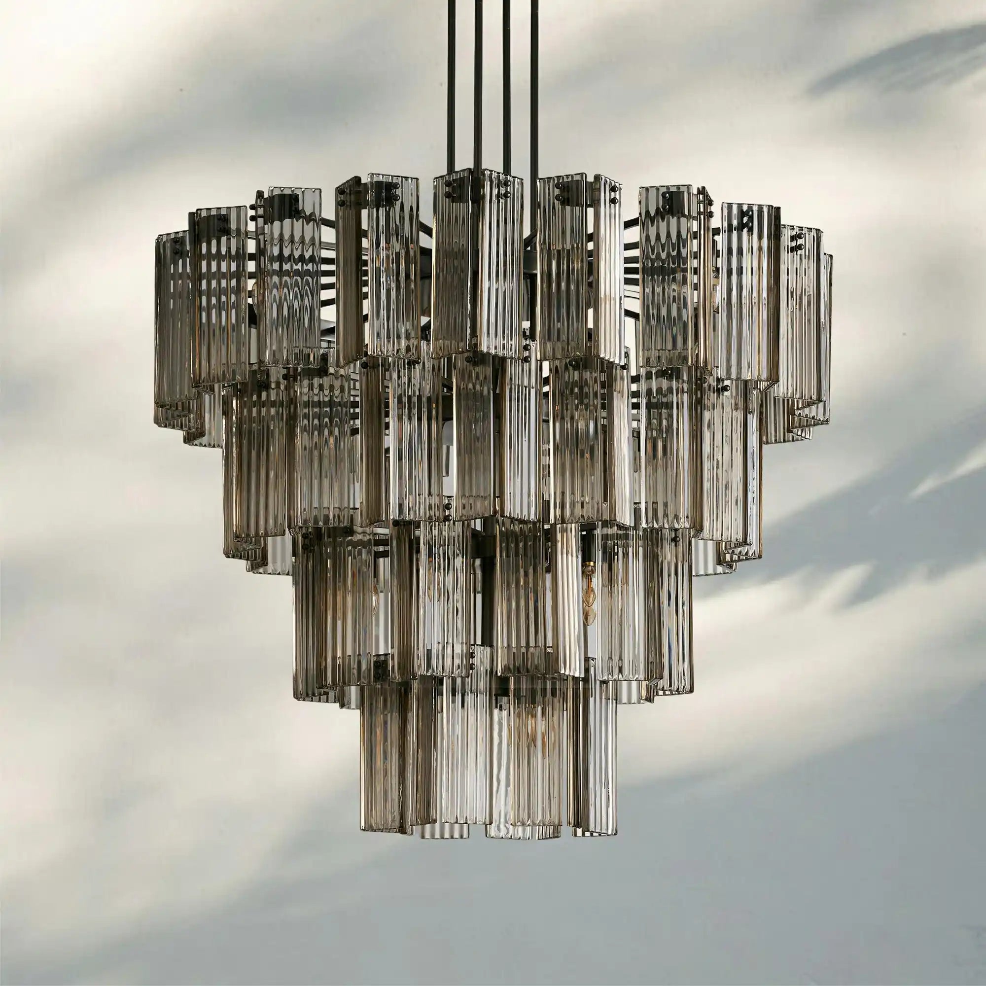 Delsie Round Chandelier 38''48''60'' - 60‘’BrassSmokeBlushlighting