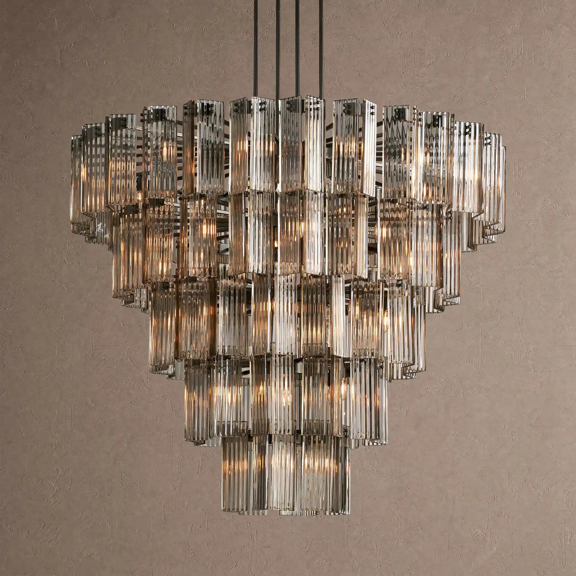 Delsie Round Chandelier 38''48''60'' - 60‘’BlackSmokeBlushlighting