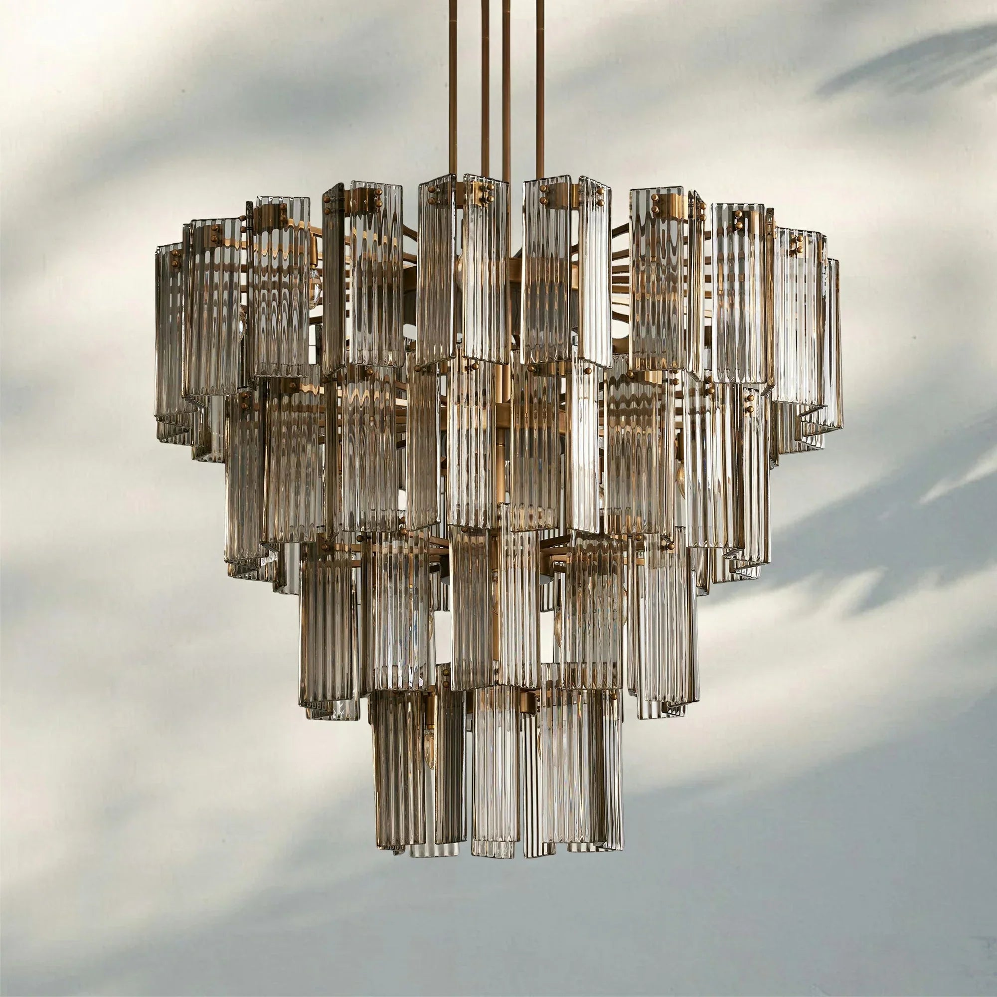 Delsia Round Chandelier 38''48''60''-48‘’-Brass-Smoke